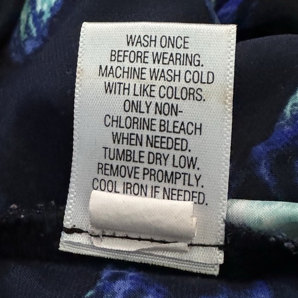 Apt 9 2X Shirt Top Blue White Floral Flower Long Sleeve Collared Tunic Womens - Picture 4 of 7